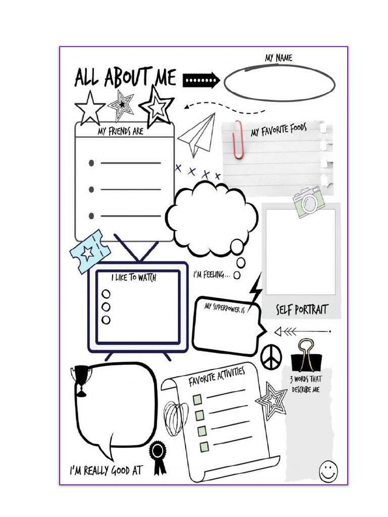 all about me template PDF