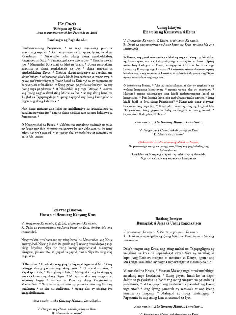 Via Crucis ISTASYON NG KRUS | PDF