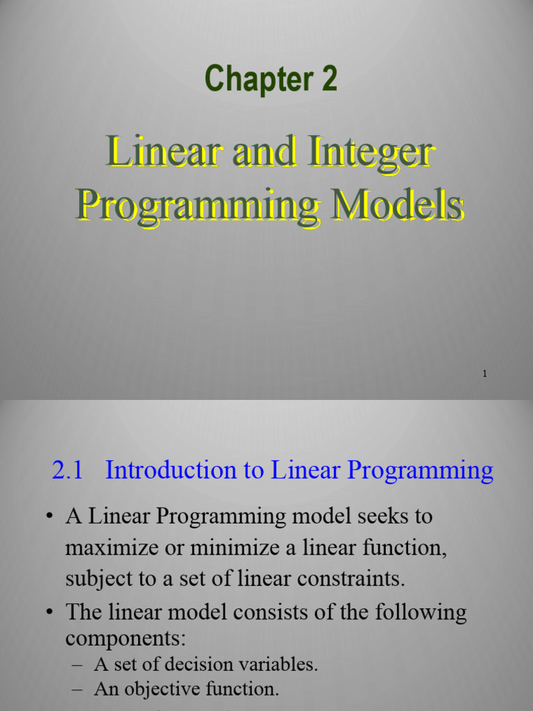 Handouts Operational Research Chap2-Part1 | PDF | Linear Programming ...