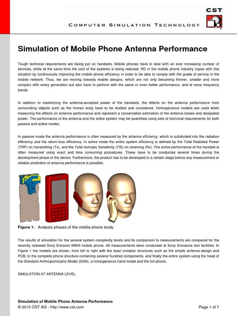 Simulation of Mobile Phone Antenna Performance | PDF | Antenna (Radio ...