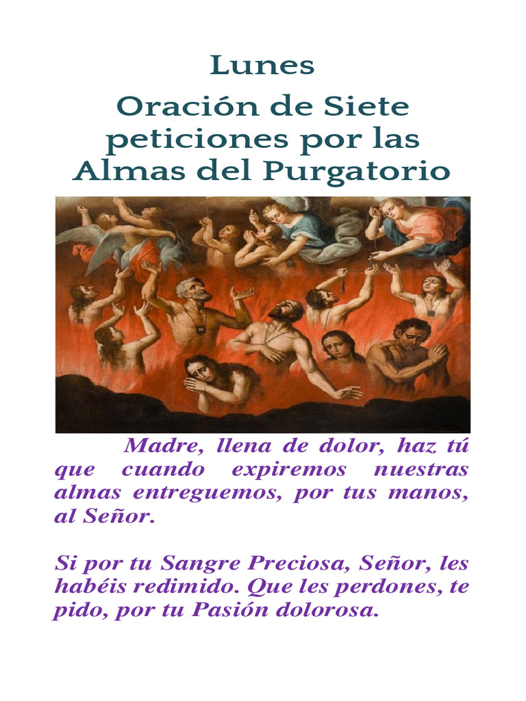 7 Oraciones A Las Almas Del Purgatorio - Dispositivo Móvil | PDF ...