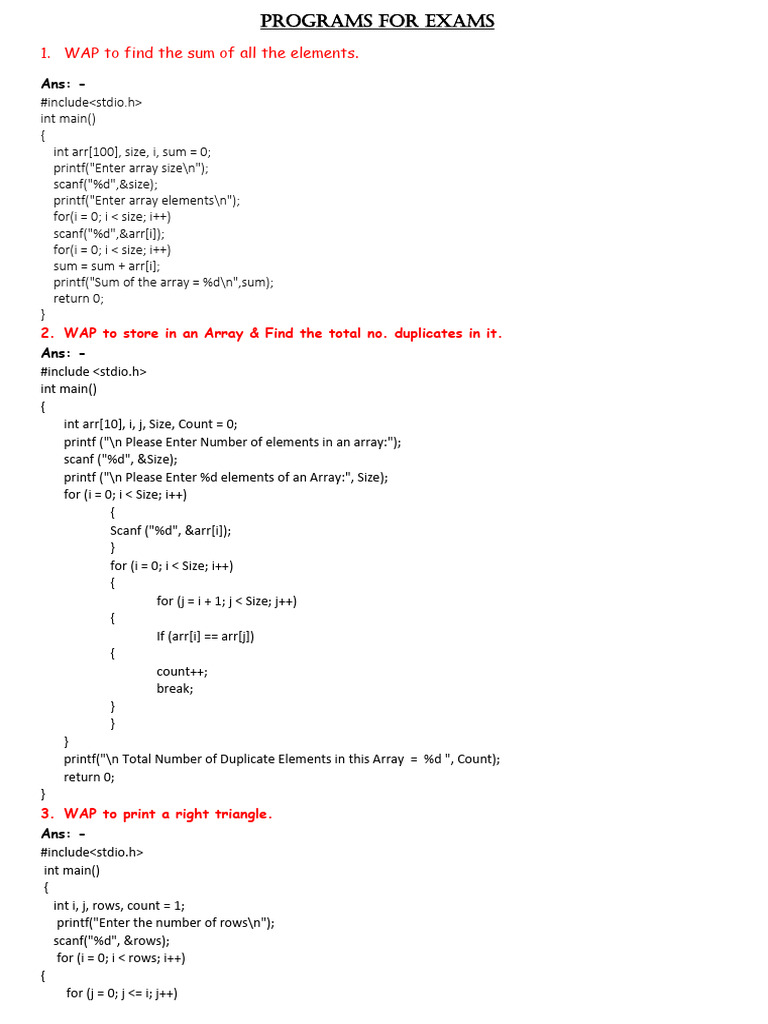 C Programs for Exam Preparation | PDF | Fahrenheit | Computer Engineering