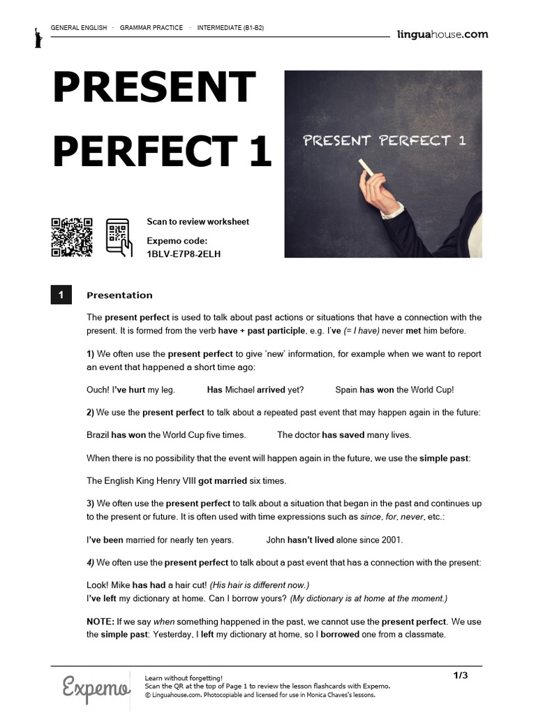 Understanding Present Perfect Usage | PDF | Linguistics | Grammar