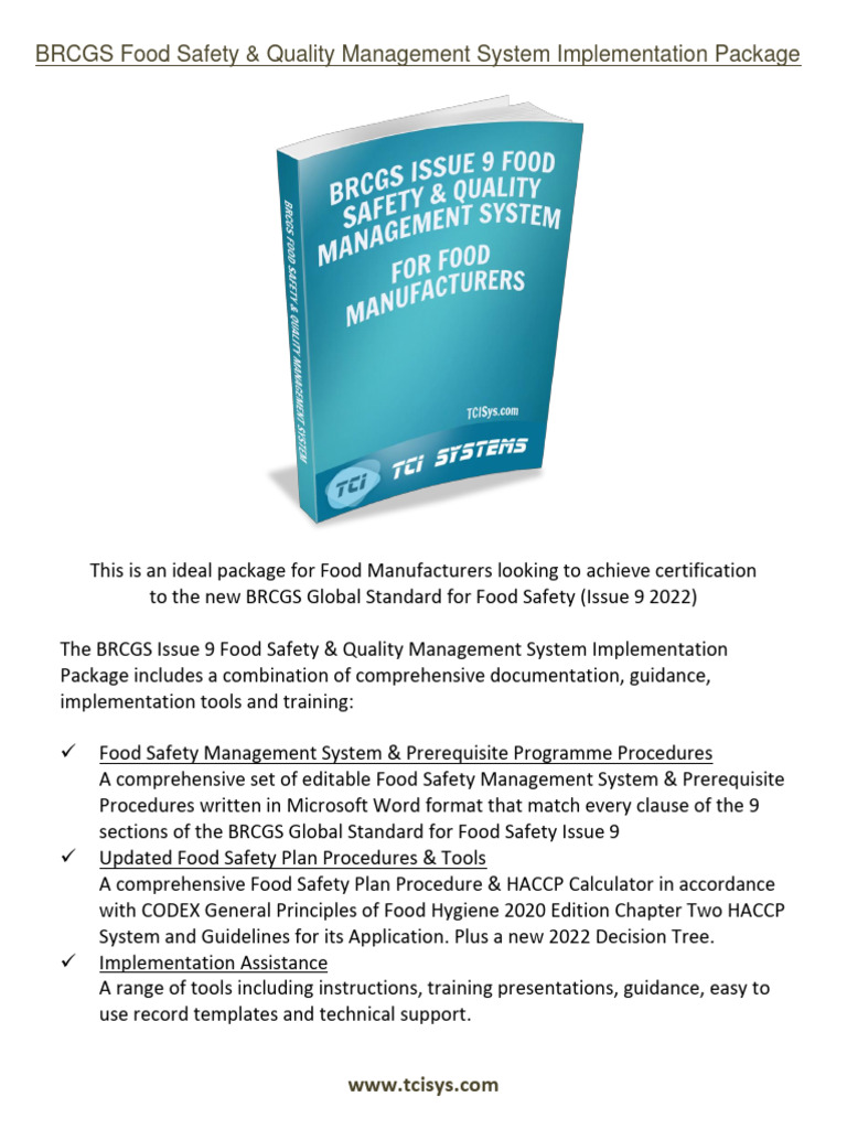 BRCGS Food Safety and Quality Management System Package Brochure | PDF ...