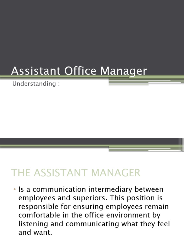 Assistant Office Manager Duties Explained | PDF