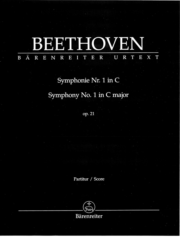 19 Beethoven Symphony No 1 Op 23 C Dur Score Pdf