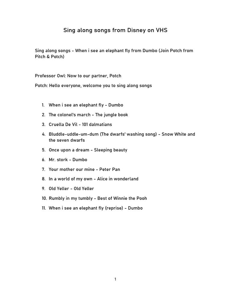 Disney Sing-Along Songs Collection | PDF | Walt Disney | The Walt ...