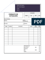 Formato de Cotizacion en Excel