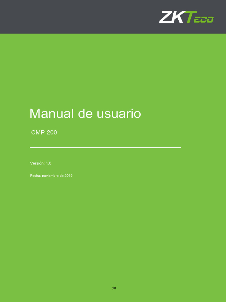 Manual CMP-200 de ZKTeco | PDF