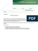 Graduate Studies Recommendation Form