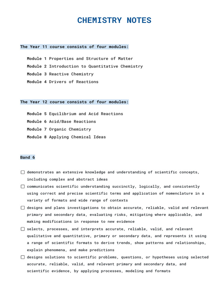 Chemistry Notes | PDF | Chemical Bond | Mole (Unit)