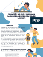 Presentación Universitaria Pedagogía Ilustrada Amarillo y Azul