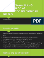 Qquarter 2 Aralin 3 Ang Paggawa Bilang Paglilingkod at Pagtaguyod NG Dignidad