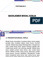 Manajemen Modal Kerja: Pertemuan 5