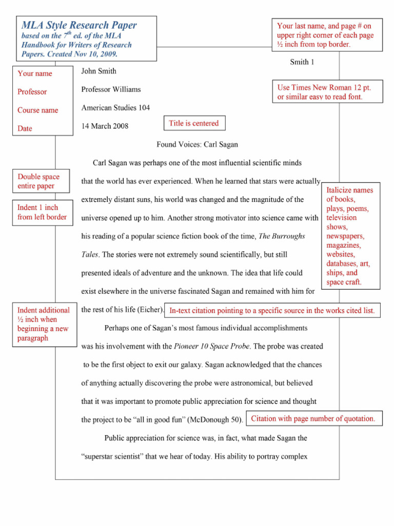 Mla Research Paper Format Example 1 | PDF