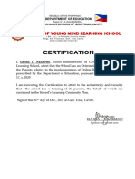 Certification of The Existence of An Orientation-Training Plan 2022-2023