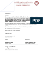 Transmittal Letter To The Validators