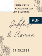 Jakfar & Uzmaa: Terima Kasih Atas Kehadiran Dan Doa Restunya