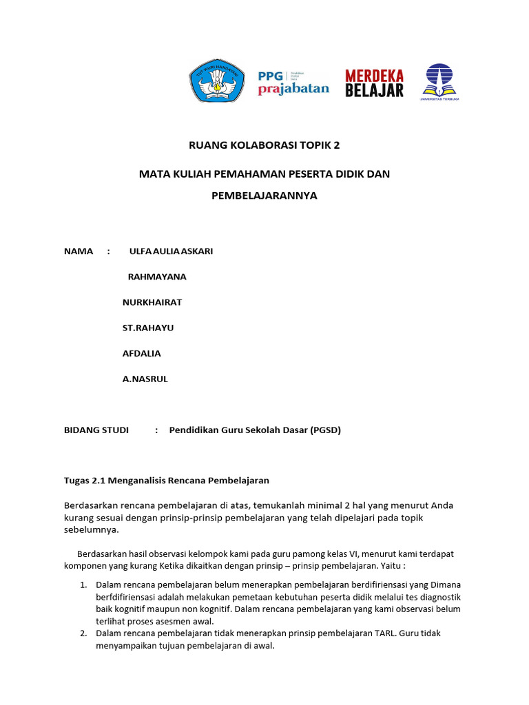 Analisis RPP Pembelajaran Matematika | PDF