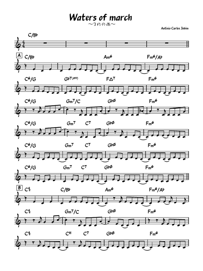 Waters of March C | PDF | Song Forms | Songs