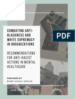 Combating Anti-Blackness and White Supremacy in Organizations - Recommendations For Anti-Racist Actions in Mental Healthcare