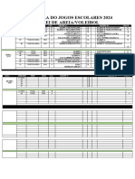 Tabela Jeas 2024 Volei de Areia