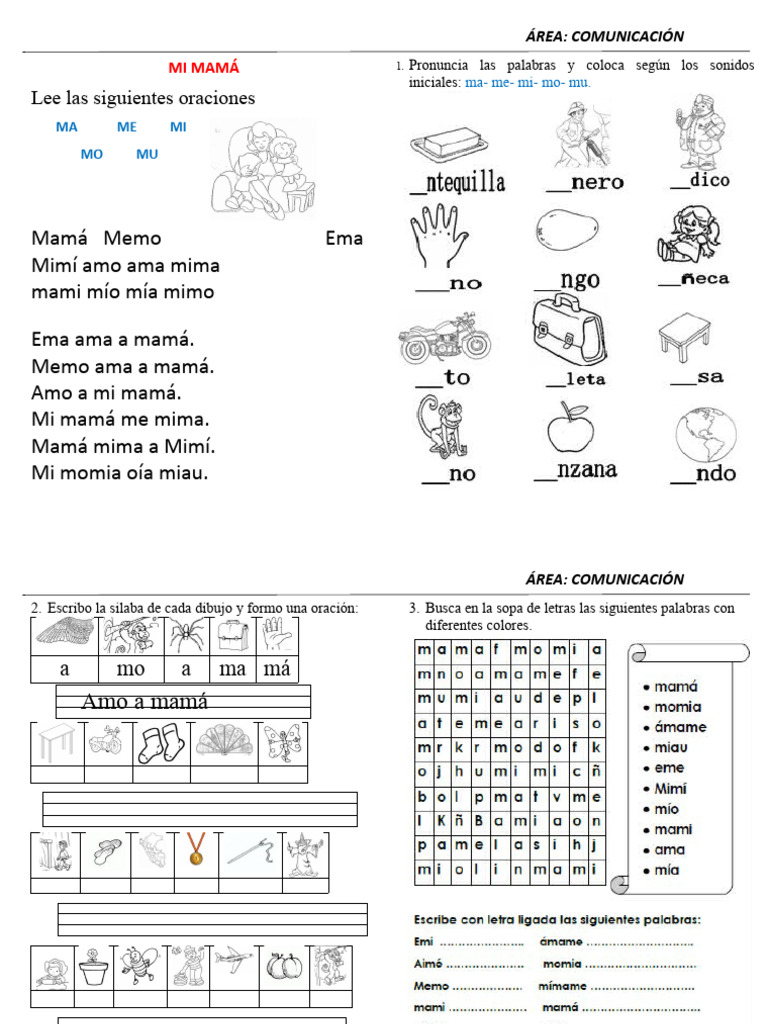 Ficha La Letra M | PDF | Artes del lenguaje y disciplina