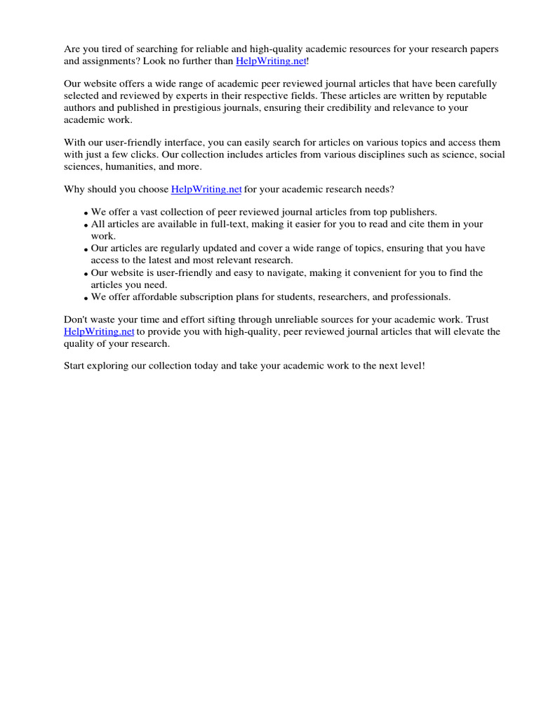 Academic Peer Reviewed Journal Articles | Download Free PDF | Academic ...