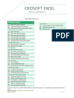 3 Excel Skills Checklist