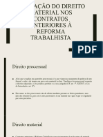 Aplicação Do Direito Material Nos Contratos Anteriores À Reforma Trabalhista