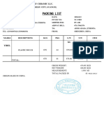 Packing List: Guangxi Beiliu Newcentury Ceramic LLC