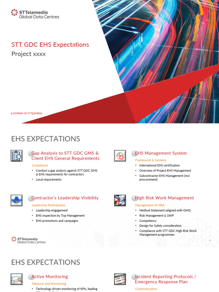 STT GDC EHS Tender Expectation | PDF | Safety | Regulatory Compliance