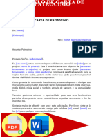 Modelo de Carta de Patrocinio