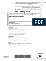 Thursday 14 May 2020: Global Citizenship