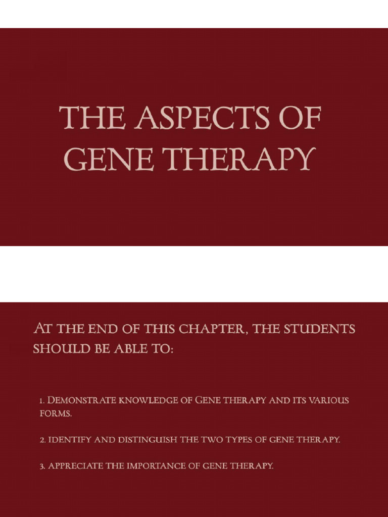 Aspect of Gene Therapy | PDF