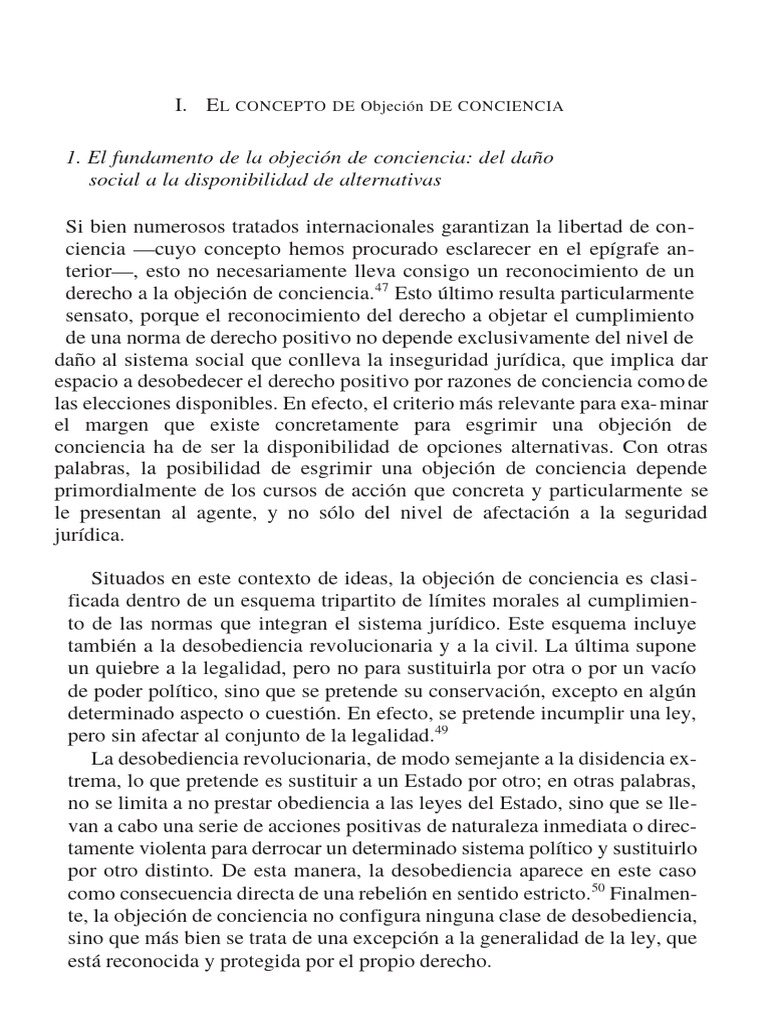 EL CONCEPTO DE Objeción DE CONCIENCIA | PDF | Objetor de conciencia