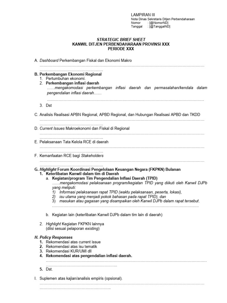 Ringkasan Fiskal dan Ekonomi Provinsi XXX | PDF
