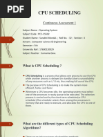 Cpu Scheduling: Continuous Assessment 1