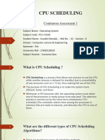 Cpu Scheduling: Continuous Assessment 1