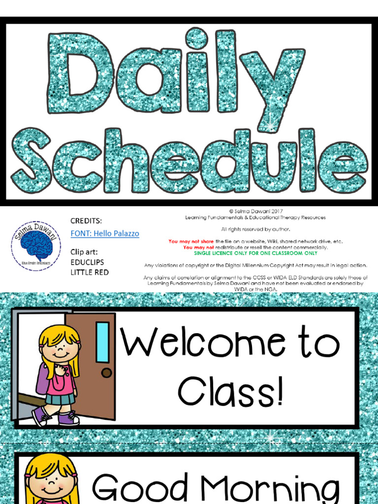 Schedule Cards | PDF