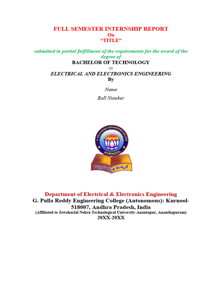 Internship Report: Electrical Engineering | PDF | Communication ...