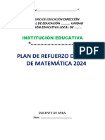 Plan de Refuerzo Escolar Matematica 2024