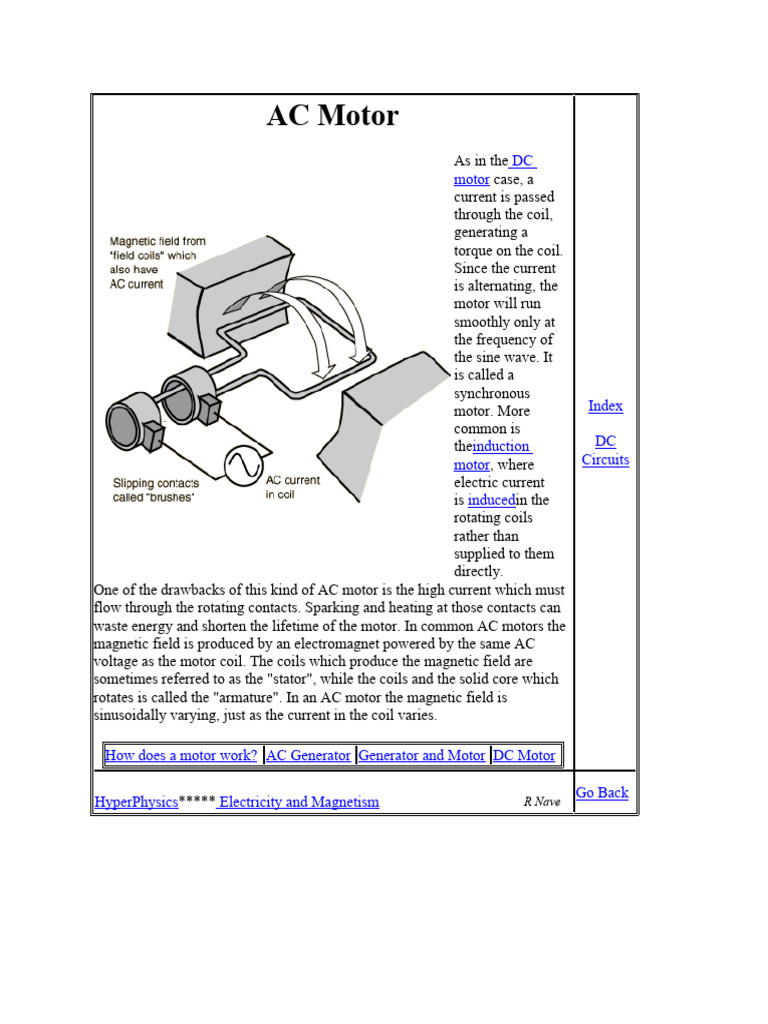 Ac Motor | PDF | Electric Motor | Electric Generator