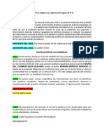 Guión Audiencia Proceso Ejecutivo: ASISTENTE DEL JUEZ Muy Buenas Tardes para Todos, La Presente Audiencia Será Presidida