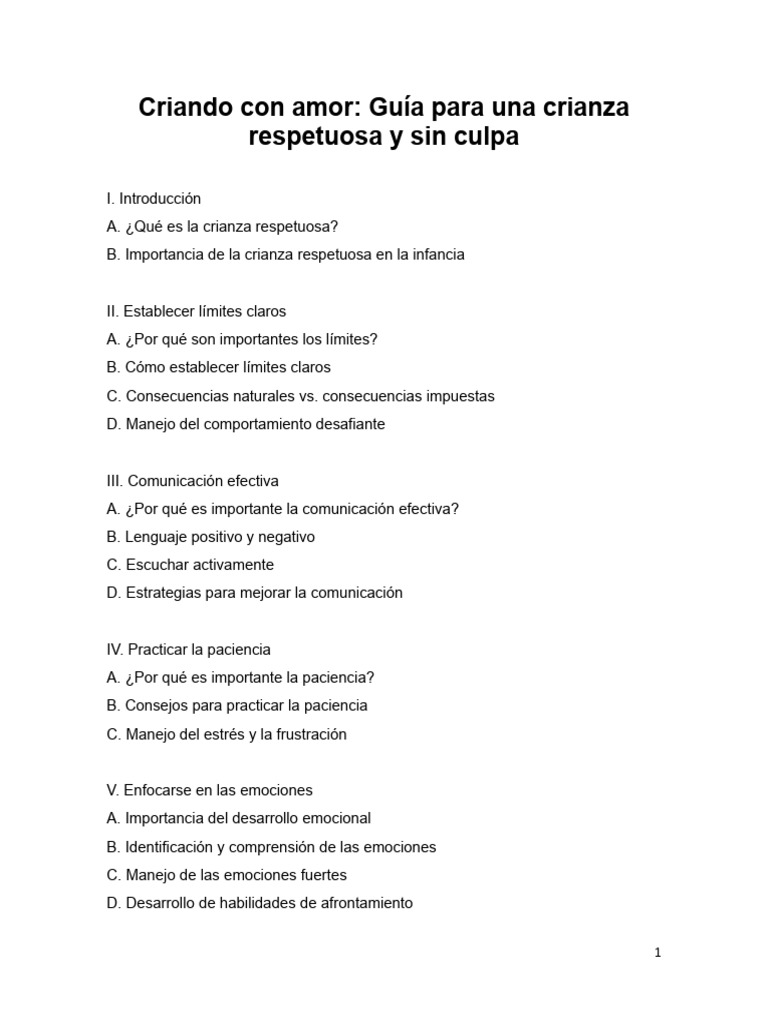 Crianza Respetuosa y Amorosa | PDF | Las emociones | Autoestima