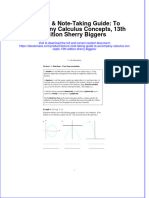 Lecture Note Taking Guide To Accompany Calculus Concepts 13Th Edition Sherry Biggers Download PDF Chapter