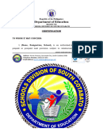 Department of Education: Certification