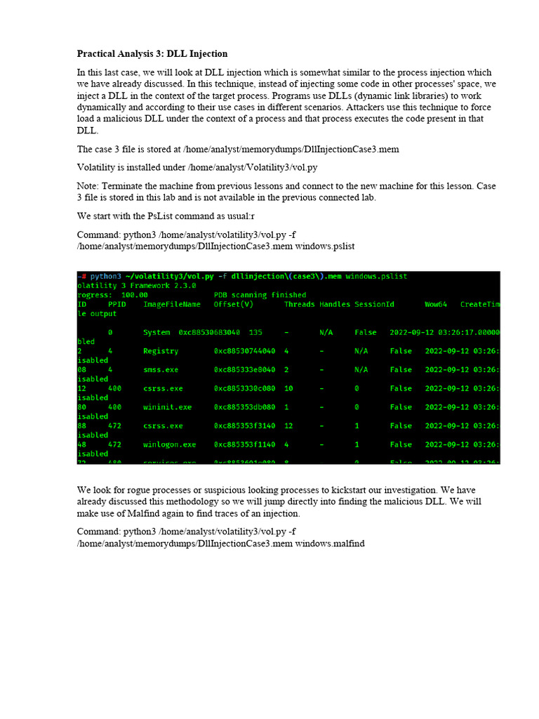 DLL Injection Analysis Tutorial | PDF | Computing Platforms | Microsoft ...