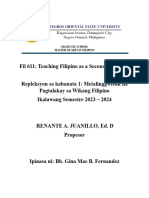 Fil 611 Kabanata 1 Metalinggwistik Na Pagtalakay Sa Wikang FilipinoRepleksyon