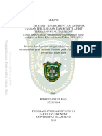 Skripsi Pengaruh Audit Tenure, Reputasi Auditor, Ukuran Perusahaan Dan Komite Audit Terhadap Kualitas Audit